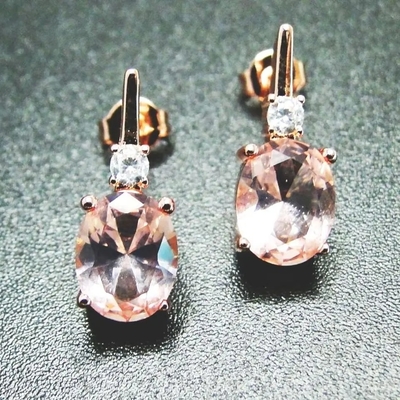 Piedra cúbica Ring Earrings Pure 925 Sterling Silver Fashion Jewelry Set del Zircon de los rubíes sintéticos verdes