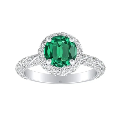 La joyería delicada delicada CZ de las mujeres acentúa el anillo plateado oro verde redondo de la promesa del compromiso del zafiro S925