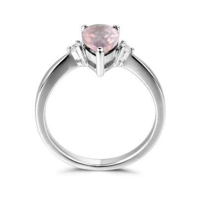 Anillo de compromiso de moda de la boda del solitario de la forma de la pera de Sterling Silver Green Spinel Ring