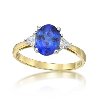 El óvalo de 925 Sterling Silver Wholesale Tanzanite Ring cortó el anillo de compromiso de la boda de Tanzanite de la piedra azul