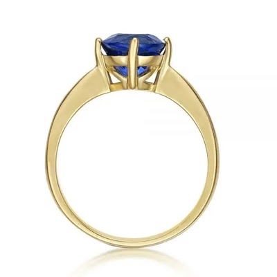925 joyería Tanzanite Ring Round Brilliant Cut Tanzanite Diamond Solitaire Ring del oro de Sterling Silver 14K