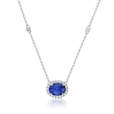 Collar de piedra de la joyería de Tanzanite del collar de diciembre Birthstone de la joyería de 925 Sterling Silver Blue Tanzanite CZ