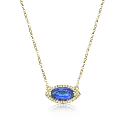 Collar de piedra de la joyería de Tanzanite del collar de diciembre Birthstone de la joyería de 925 Sterling Silver Blue Tanzanite CZ