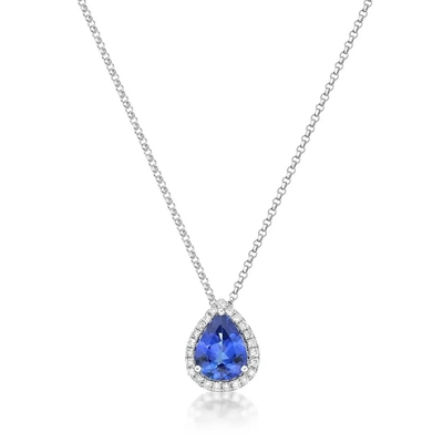 Collar de piedra de la joyería de Tanzanite del collar de diciembre Birthstone de la joyería de 925 Sterling Silver Blue Tanzanite CZ