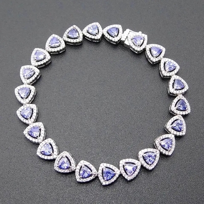 Al por mayor colgante oval de Tanzanite del corte de 925 Sterling Silver Rose Gold Plated