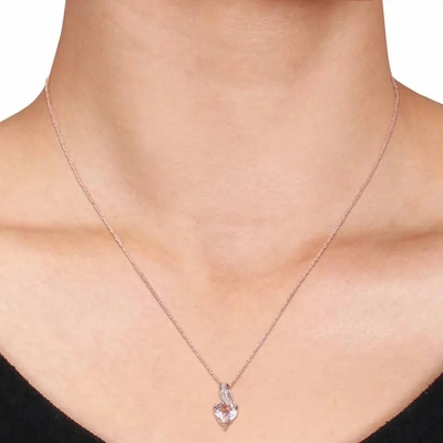Collar pendiente de la nueva del diseño de Rose Gold Plated Morganite Stones de las mujeres boda del regalo