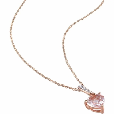 Collar pendiente de la nueva del diseño de Rose Gold Plated Morganite Stones de las mujeres boda del regalo