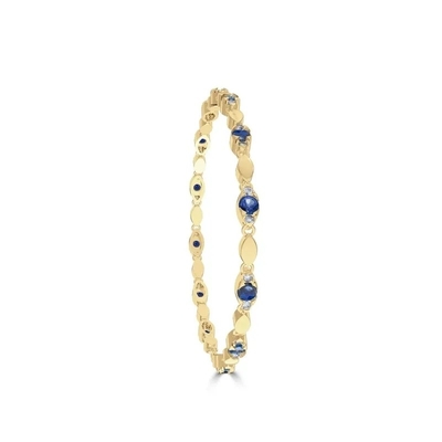 Obra clásica de la pulsera de 925 Sterling Silver Diamond Pear Sapphire para las mujeres de la muchacha