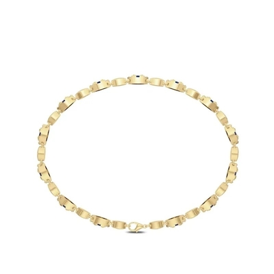 Obra clásica de la pulsera de 925 Sterling Silver Diamond Pear Sapphire para las mujeres de la muchacha