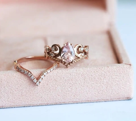 Los anillos agradecidos del vintage S925 Rose Gold Antique Cz Engagement prometen el regalo del aniversario