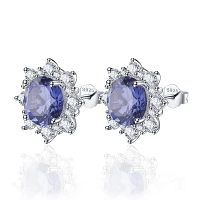 Promesa Ring Elegant Jewelry del compromiso de la CZ del lado de S925 Rose Gold Oval Lavender Sapphire