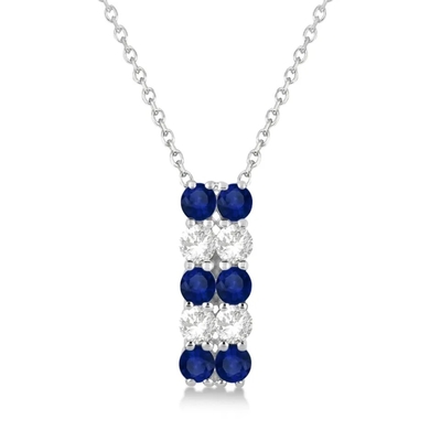 Mujeres Crystal Chain Necklace Fashion de la joyería de S925 Sterling Silver Elegant Sapphire CZ
