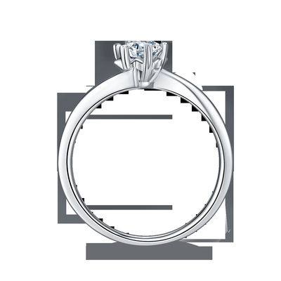 Señora 9k alrededor del anillo abierto de la plata de la joyería de la grandeza de la moda de 7.5m m Moissanite