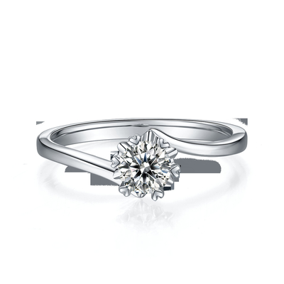 Señora 9k alrededor del anillo abierto de la plata de la joyería de la grandeza de la moda de 7.5m m Moissanite
