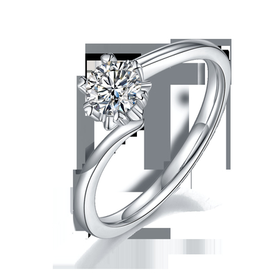 Señora 9k alrededor del anillo abierto de la plata de la joyería de la grandeza de la moda de 7.5m m Moissanite
