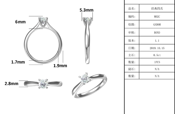 925 anillos de compromiso de Sterling Silver Jewelry Diamond Moissanite prometen los anillos para las mujeres