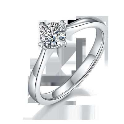 9K con señora minimalista Ring del mosaico de la joyería de plata de Moissanite