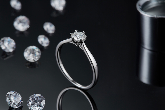 0.5ct forman el anillo de Diamond Jewelry With Silver Women del laboratorio de Hexgonal