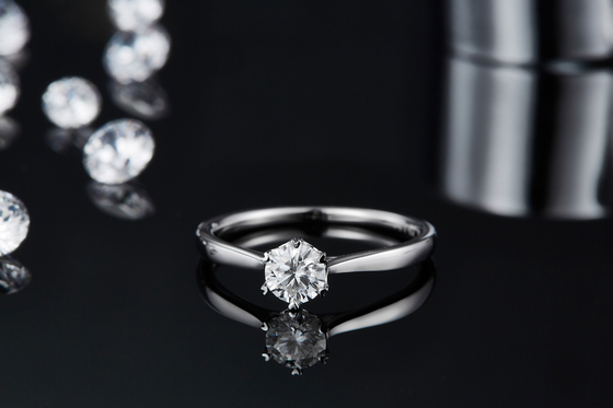 0.5ct forman el anillo de Diamond Jewelry With Silver Women del laboratorio de Hexgonal