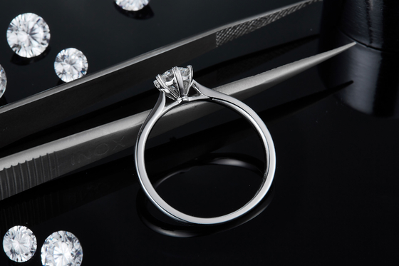 0.5ct forman el anillo de Diamond Jewelry With Silver Women del laboratorio de Hexgonal