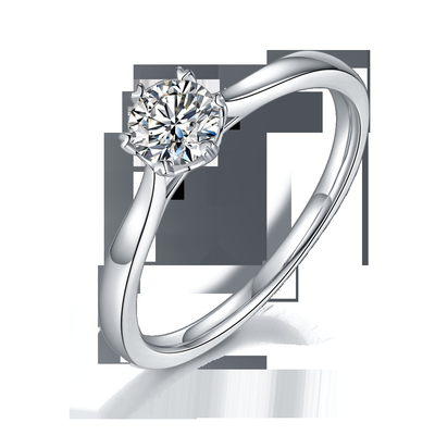 0.5ct forman el anillo de Diamond Jewelry With Silver Women del laboratorio de Hexgonal