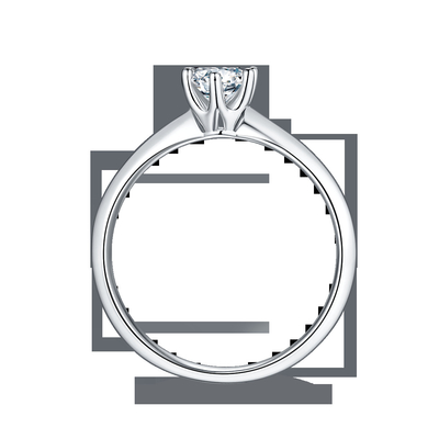 9K con el corte de plata Moissanite blanco Diamond Minimalist Wedding Jewelry del anillo