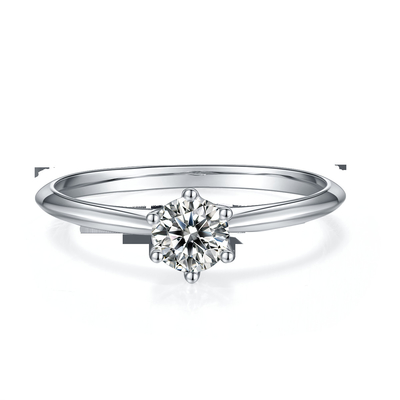 9K con el corte de plata Moissanite blanco Diamond Minimalist Wedding Jewelry del anillo
