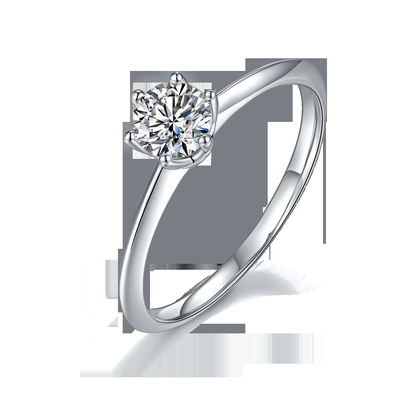 9K con el corte de plata Moissanite blanco Diamond Minimalist Wedding Jewelry del anillo
