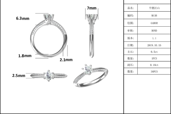 Las mujeres blancas del compromiso de Moissanite y de Sapphire Platineve Diamonds Jewelry suenan