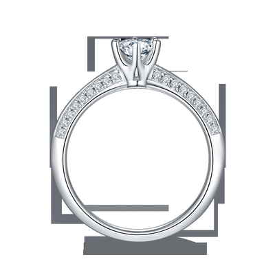 Las mujeres blancas del compromiso de Moissanite y de Sapphire Platineve Diamonds Jewelry suenan
