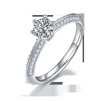 Las mujeres blancas del compromiso de Moissanite y de Sapphire Platineve Diamonds Jewelry suenan