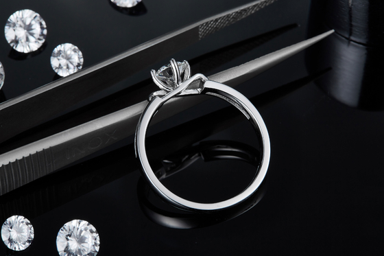 Casilla blanca Moissanite y Sapphire Platineve Diamonds Jewelry Women Ring With Silver 1.94CTW