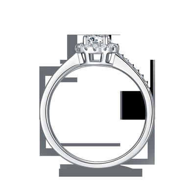 Anillo de plata de las mujeres del corte 9k Moissanite 925 redondos de piedra principales del modelo