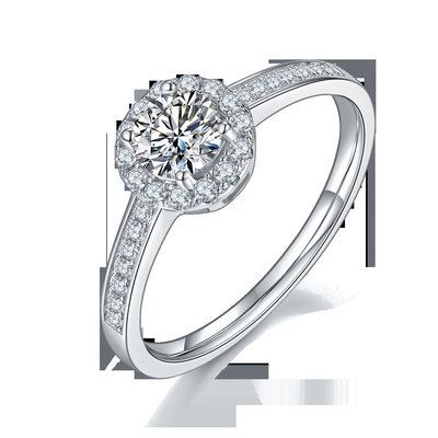Anillo de plata de las mujeres del corte 9k Moissanite 925 redondos de piedra principales del modelo