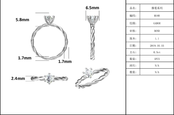 El compromiso de Moissanite para el oro blanco de la alianza de boda de Ring Set Diamonds And Sapphire de las mujeres pavimenta
