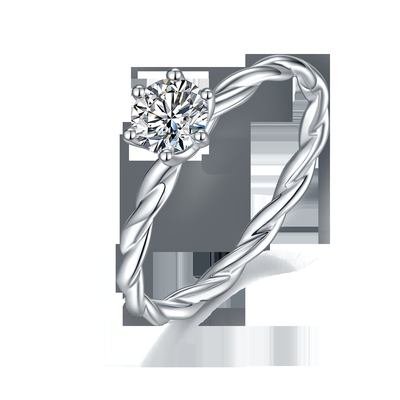 El compromiso de Moissanite para el oro blanco de la alianza de boda de Ring Set Diamonds And Sapphire de las mujeres pavimenta