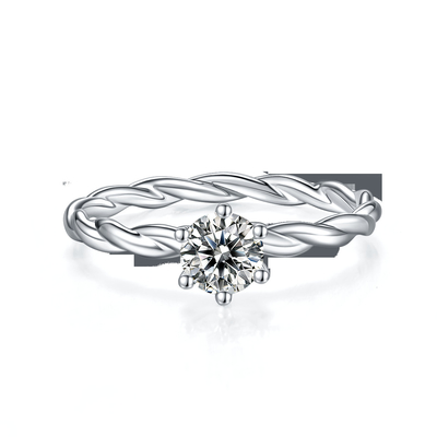El compromiso de Moissanite para el oro blanco de la alianza de boda de Ring Set Diamonds And Sapphire de las mujeres pavimenta