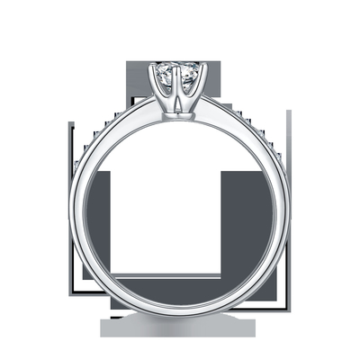 Oro blanco Moissanite Ring Vintage Engagement Ring del anillo de compromiso 14K de Milgrain Moissanite
