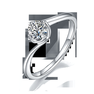 El vintage crecido laboratorio de Moissanite del quilate del oro blanco 14 inspiró el compromiso Diamond Jewelry Ring de Moissanite