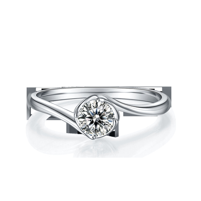 El vintage crecido laboratorio de Moissanite del quilate del oro blanco 14 inspiró el compromiso Diamond Jewelry Ring de Moissanite
