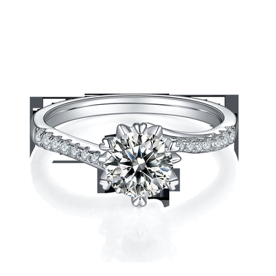 1.30CT las mujeres blancas del compromiso de Moissanite y de Sapphire Platineve Diamonds Jewelry suenan