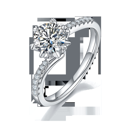 1.30CT las mujeres blancas del compromiso de Moissanite y de Sapphire Platineve Diamonds Jewelry suenan