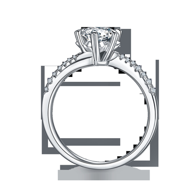 1.30CT las mujeres blancas del compromiso de Moissanite y de Sapphire Platineve Diamonds Jewelry suenan