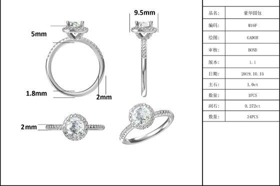 925 anillos de Sterling Silver Jewelry Moissanite Engagement alrededor del anillo delicado formado de la banda