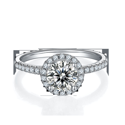 925 anillos de compromiso de Sterling Silver Jewelry Diamond Moissanite alrededor del anillo delicado formado de la banda