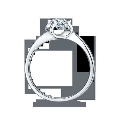 Joyería que se casa minimalista de la CZ Moissanite 9K del anillo de plata blanco trapezoidal del RD 4M M