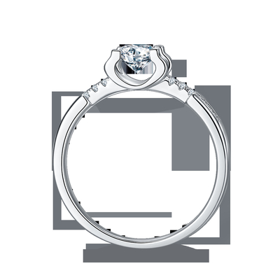 Boda de encargo minimalista blanca Ring For Women de Moissanite Sytle CZ