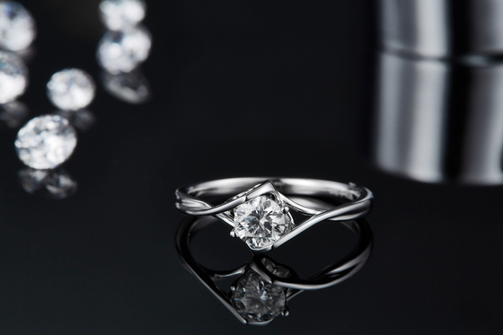Quilate Moissanite natural Ring Gemstone Wedding Promise Engagement de las mujeres 3