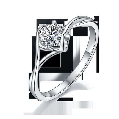 Quilate Moissanite natural Ring Gemstone Wedding Promise Engagement de las mujeres 3