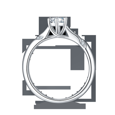 Compromiso de Sterling Silver Custom Moissanite Ring del blanco 925
